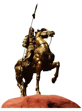 赵云子龙三国时期蜀国名人骑马常胜将军人物玻璃钢仿铜雕塑摆件