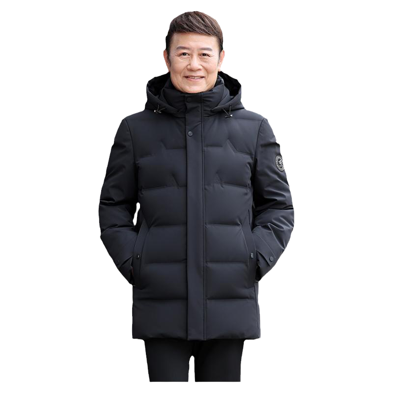 雅鹿爸爸装可拆卸帽羽绒服