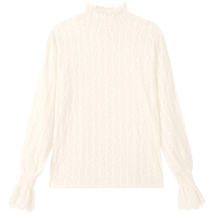 慕兔半高领加绒内搭蕾丝衫上衣女2025秋季款高级感独特别致打底衫