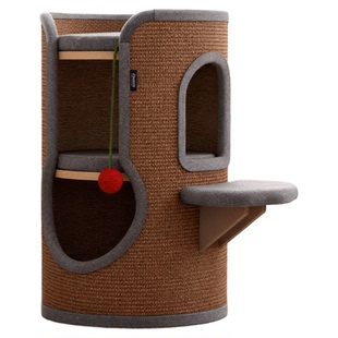 剑麻桶猫爬架猫窝一体家用耐抓猫爬柱小户型不占地幼猫保暖猫树洞