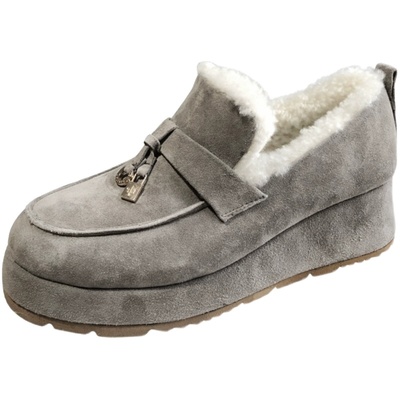 SIGEgeLi松糕羊羔毛厚底毛毛鞋