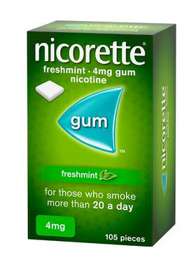 力克雷尼古丁咀嚼胶4mg*粒Nicorette强生戒烟口香糖正品薄荷替代