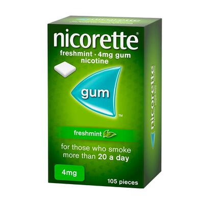 力克雷尼古丁咀嚼胶4mg*105粒Nicorette尼古丁戒烟口香糖无糖强生