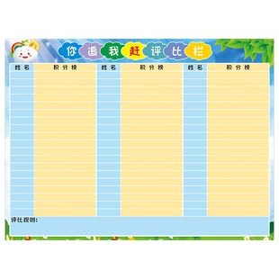 生活通 班级评比栏磁性小学生积分奖励表你追我赶小组积分榜幼儿园评分板评比磁吸小红花奖罚荣誉墙展示墙贴