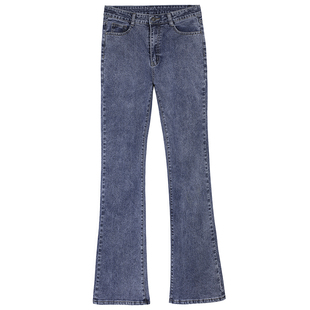 薄高个子加长版175分叉牛仔裤女长裤高腰微喇叭裤显腿长时尚裤子