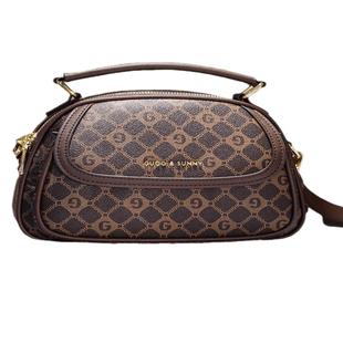 古乔大金包香港古乔2025新款高级简约百搭咖啡色手提斜挎女包气质