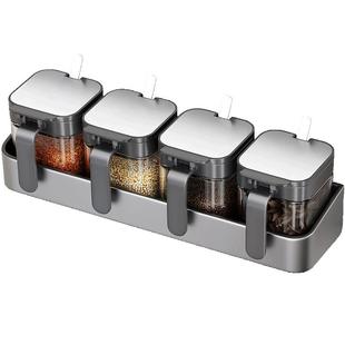 佐料调料盒置物架组合套装调味罐瓶收纳架家用厨房墙壁挂盐罐密封