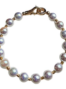 akoya天女极光珍珠手链人工马贝