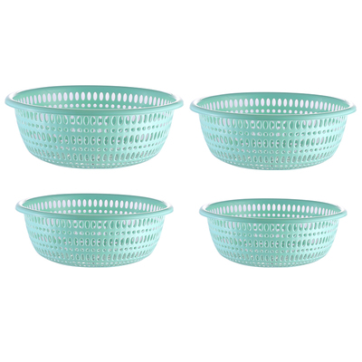 洗菜篮塑料镂空洗菜筐沥水篮子大号圆形水果篮厨房家用超厚沥水筛