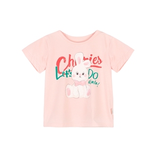 衣拉拉夏季女童短袖T恤棉薄款儿童体恤上衣单件小女孩夏天衣服