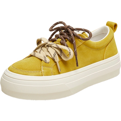 天美意2025秋新款厚底双鞋带时尚休闲鞋女板鞋KB095CM5