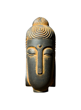 创意无相佛头佛像铁质仿古摆件