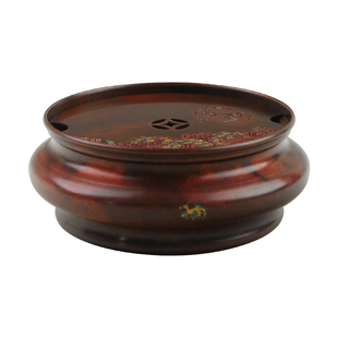 乘风破浪中式纯铜壶承家用复古紫铜储水干泡台养壶底座茶承茶渣缸