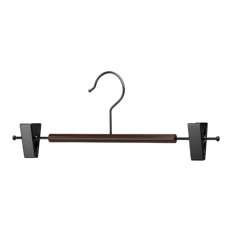 高端榉木铁艺裤夹北欧风复古实木衣挂带夹子无痕不伤衣裤架衣服架