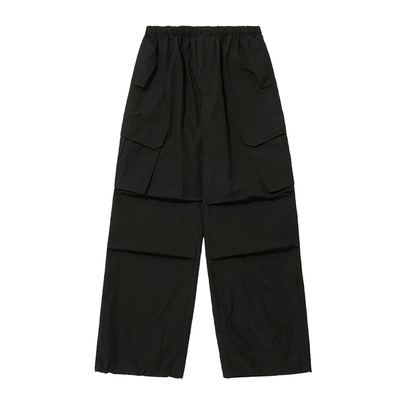 OAFISH CUTOFF CARGO PARACHUTE PANTS, 黑色 MU韩国官网直邮进口