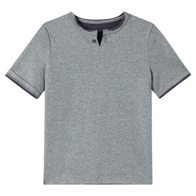 CryingCenter 小v领方块双色卷边短袖tee 哭喊中心