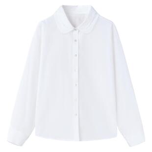 秋水伊人经典翻领绣花花边领衬衫2025年秋装新款简约时尚通勤上衣