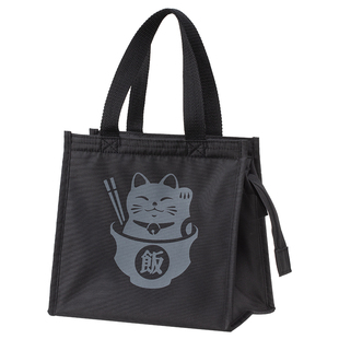 霜山饭盒袋手提袋子保温袋饭盒包加厚铝箔学生上班族招财猫便当包