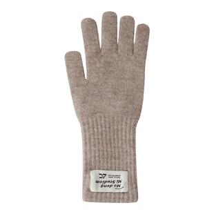 高级感纯色针织手套女加长款护腕保暖露指可触屏手套情侣户外骑行