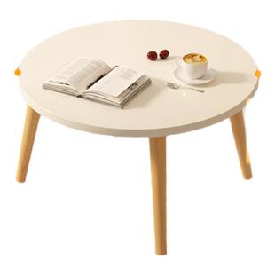 小桌子卧室坐地轻奢桌现代茶几客厅家用飘窗简约小圆桌小户型实木