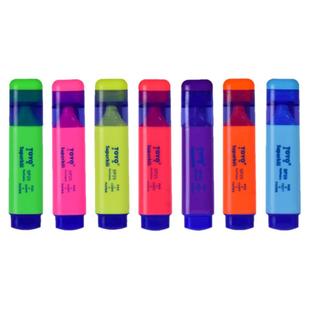 10支盒装包邮东洋TOYO SP25荧光笔彩色笔7色荧光笔标记笔斜头划重点做标记醒目笔学生用创意多功能淡色手账笔