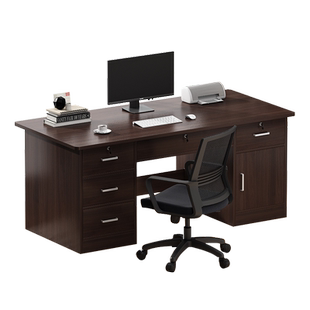 电脑桌台式家用办公桌椅一套简约现代带抽屉职员单人办公室桌子