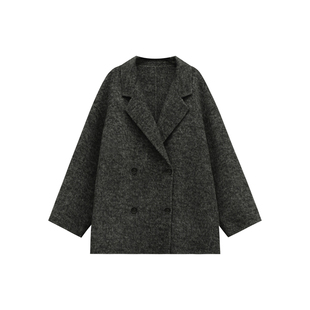 郑买买 雪松物语 秋冬季新款慵懒气质宽松复古巨好看的毛呢大衣女