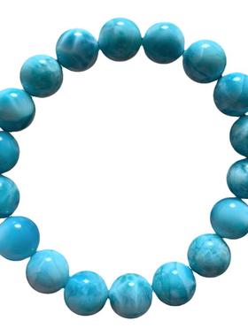 天然拉利玛海纹石桶珠手链