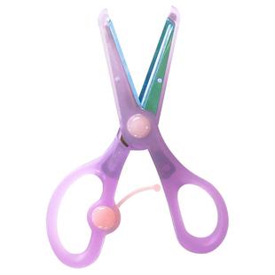 日本KUTSUWA进口STAD儿童剪刀安全手工小学生安全弹簧护套小孩幼儿宝宝学生手工剪纸圆头不伤手右左手左撇子