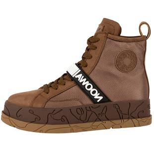 NOOWA萝瓦设计师小众厚底高帮鞋女2025春季款真皮时尚百搭休闲鞋