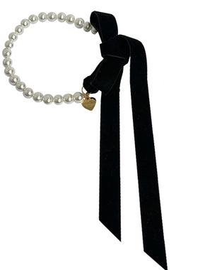 纯欲丝绒蝴蝶结珍珠choker
