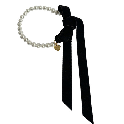 纯欲丝绒蝴蝶结珍珠choker