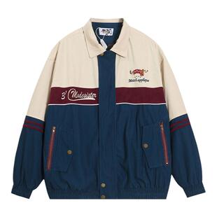 WUSUOBZ 美式复古撞色拼接灯芯绒工装夹克女春秋宽松开衫情侣外套