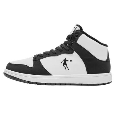 乔丹女鞋高帮板鞋加绒保暖熊猫鞋