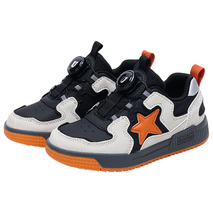 UKIUKI童鞋儿童男童女童中大童白色鞋子滑板鞋旋转纽扣运动板鞋