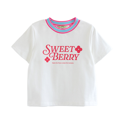 ILOVEJ女童字母网眼透气短袖T恤