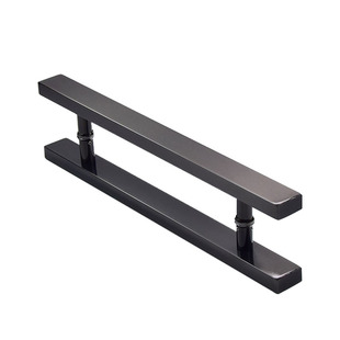 加厚大方管玻璃门拉手个性创意不锈钢门把手对装地弹门大拉手黑钛