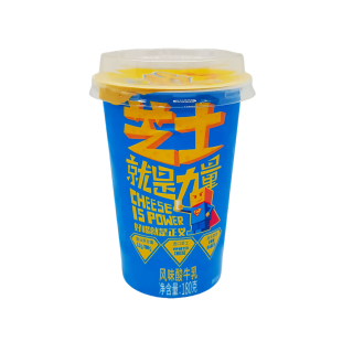 亚奥特芝士就是力量180g*6盒纸杯酸奶冷藏保质15天山东泰安特产