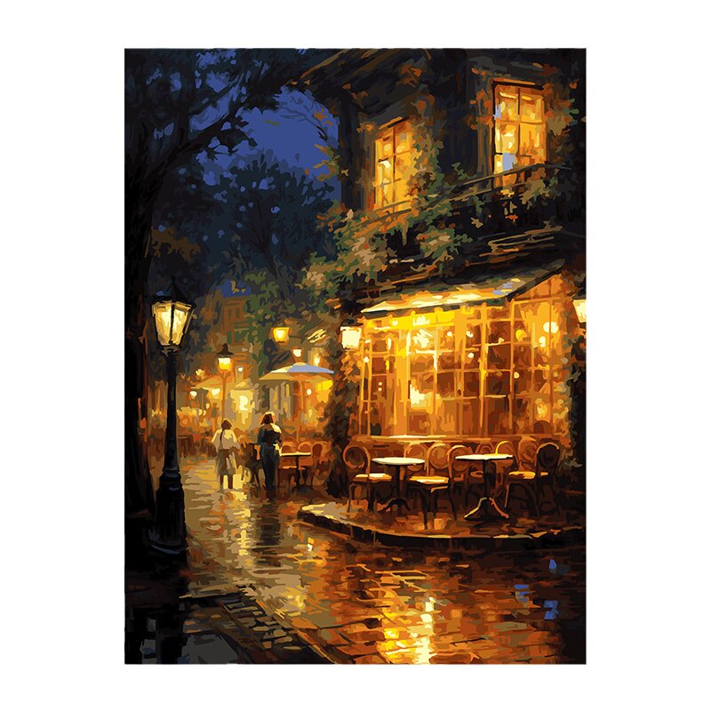 数字油画diy手工填色风景客厅