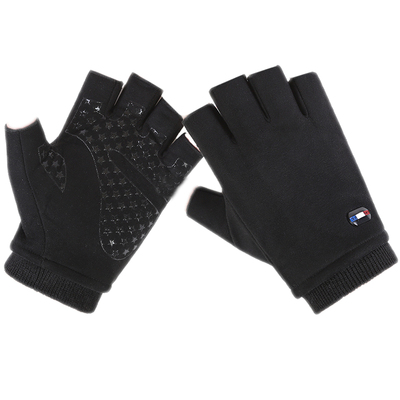 冬季半指手套麂皮绒男女通用