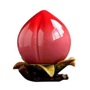 东方泥土 送长辈寿桃摆件祝寿礼品迷你桃子储藏罐客厅茶桌装饰品