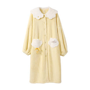 安之伴【巨保暖】珊瑚绒睡袍女冬款睡衣加厚雪花绒冬季浴袍家居服