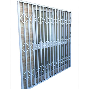 定做开启式推拉防盗窗 升级款铝合金折叠拉闸门 高层防护栏带锁