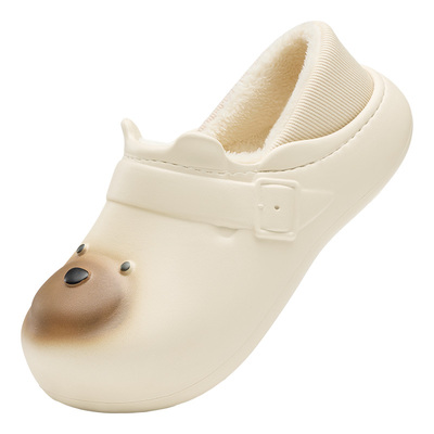 防水防滑可外穿可爱卡通小熊棉鞋