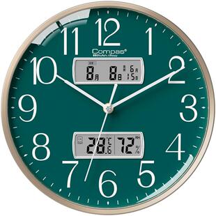 康巴丝钟表挂钟客厅家用新款轻奢免打孔静音创意简约石英电子时钟