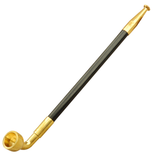 旱烟袋锅子叶子大小锅传统老式手工烟具烟斗黑色实木烟杆黄铜烟锅