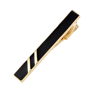 男士简约金色线条金属领带夹子商务职业领带别针个性水晶领带夹女