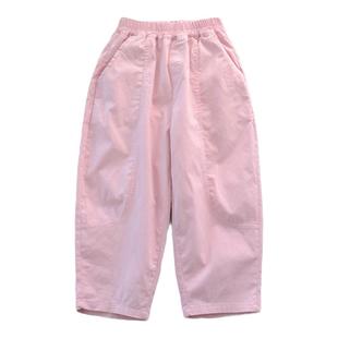 女童长裤 新款纯棉休闲裤 夏季薄款纯色裤子 休闲百搭裤子夏秋初