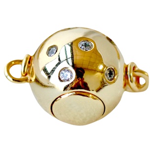 怡悦 进口星闪扣头珍珠水晶串珠项链手链银镀金diy配件材料扣子