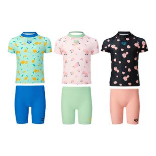 arena阿瑞娜维他命系列儿童青少年运动休闲可爱分体短袖及膝泳衣